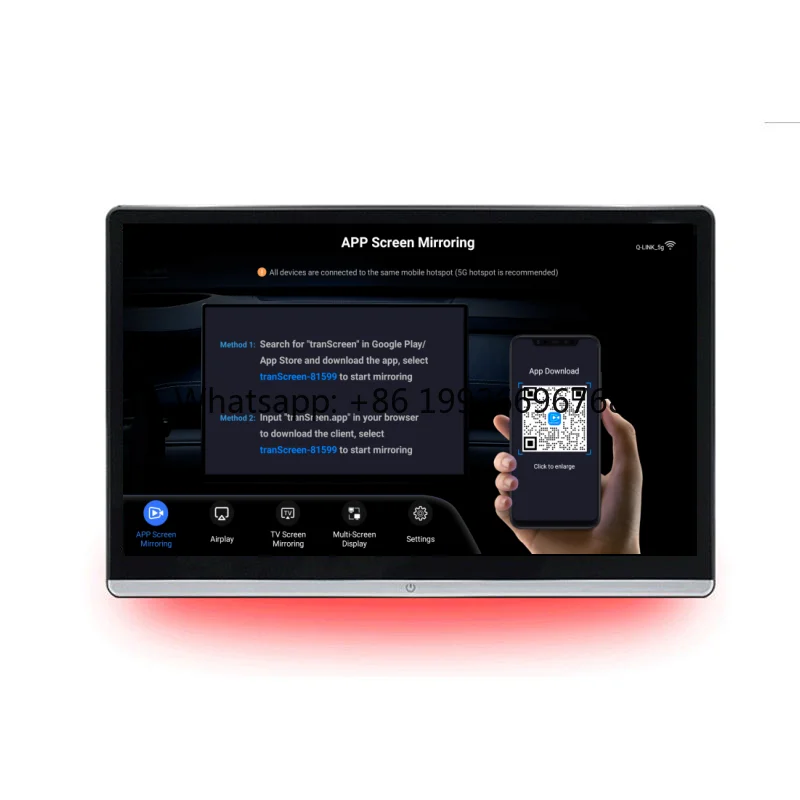 

14-Inch 2+32G IPS LCD Touch Screen Android Headrest Monitor Universal Rear Seat Car TV USB BT WIFI Stereo Function