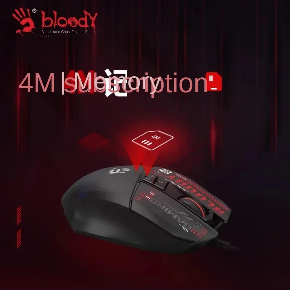 Bloody V8M Max Mini Gaming Mouse Wired Driverless BC3332-A 12000CPI RGB 4 Level LOD AFC Strike Tech 2Khz  4M EEPROM for FPS Game