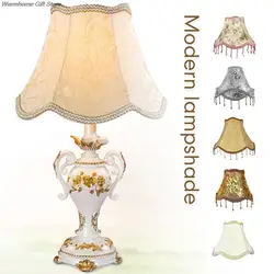 Pantalla de lámpara de mesa de estilo europeo, cubierta de lámpara de mesita de noche, Retro, cuentas de flecos, decoración, E27