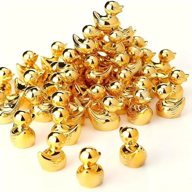 20pcs Mini Golden Duck, Resin Mini Yellow Duck Statue, Loose Ducklings, Handicrafts, Dollhouse Decoration, Fairy Garden Scenery