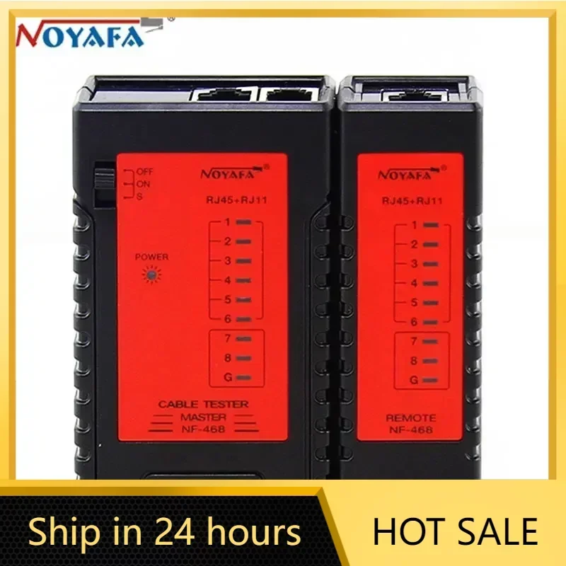 

NOYAFA NF-468 Ethernet Cable Tester RJ45 CAT5E CAT6 LAN Cable Tester Network Test Tools For UTP/STP Line RJ11 RJ12 Wire Check