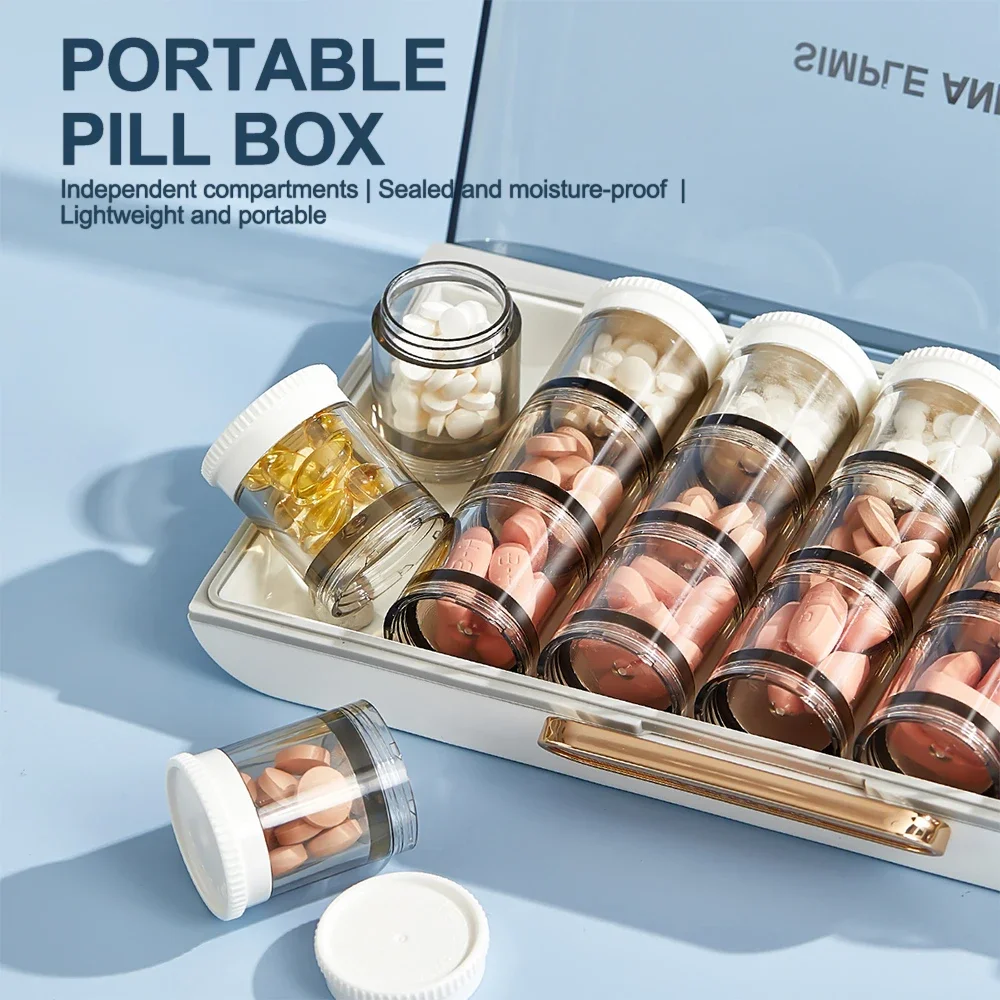 

3/21Grids Box Days Portable Medicine Container Transparent Sealed Storage Travel Box Splitters Medicine