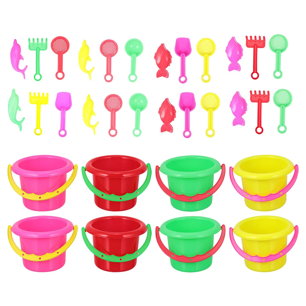 

8 Sets Beach Bucket Kid Toys Playing Sand Small Practical Plaything Plastic Child Funny