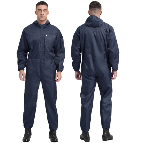 Monos para hombres, monos con bolsillos grandes, mono, monos para trabajadores de taller, mono con capucha a prueba de polvo, uniforme mecánico Unisex