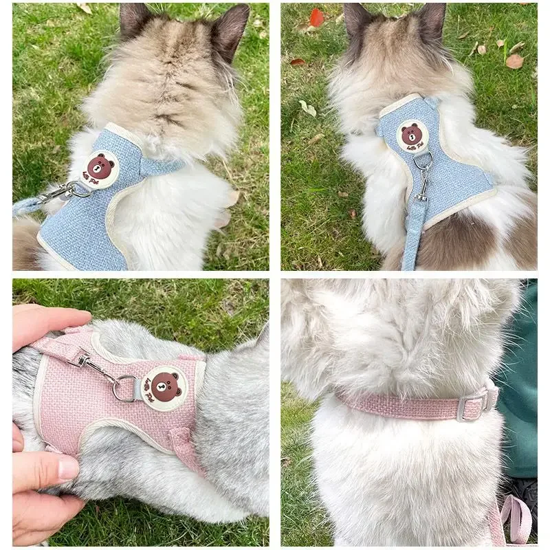 

1Pcs New Cute Rabbit Harness and Leash Set Bunny Pet Accessories Vest Harnesses Rabbit Leashes for Outdoor Walking Pets Supplies