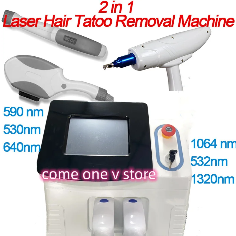 

2 in 1 Specialty Laser Hair Tatoo Removal Machine IPL+Nd Yag Laser Machine with laser beam Portable Multifunction Beauty Machine