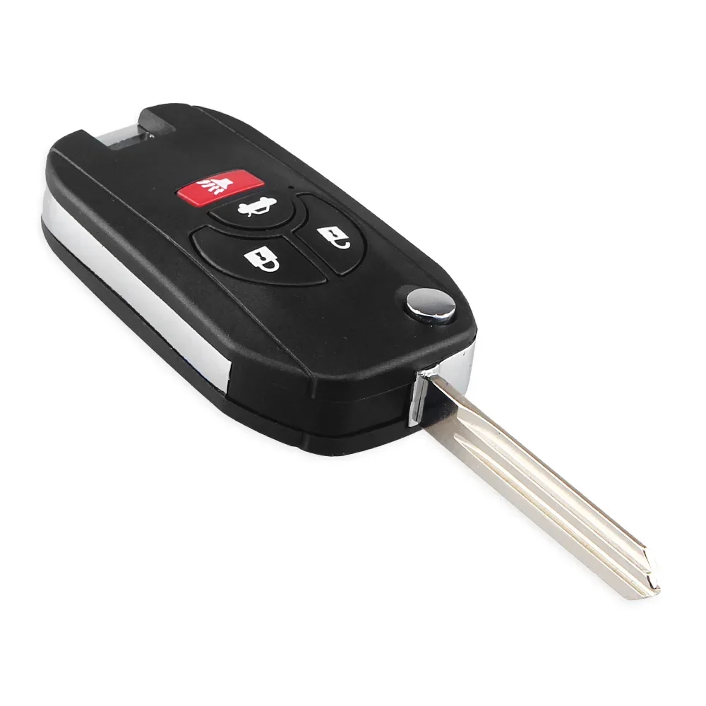 KEYYOU New 4 Buttons Uncut Blank Remote Flip Folding Key Shell Case Fob for Nissan Altima Maxima Sentra Versa