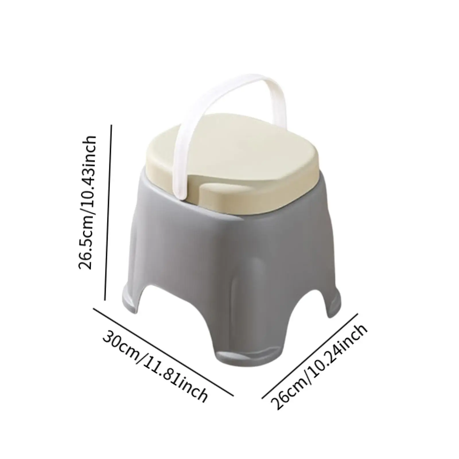 Foot Rest Shower Stool with Handle Easy to Clean Stable Non Slip Portable Short