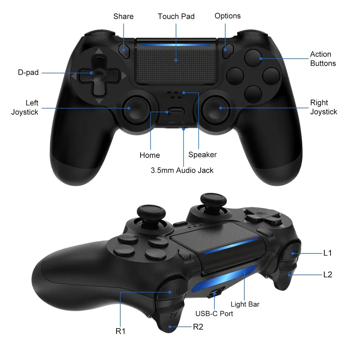 소니 PS4 슬림 프로 지지대 무선 컨트롤러, 블루투스 무선 게임패드, 플레이스테이션 4 조이스틱 콘솔, PC, 안드로이드용