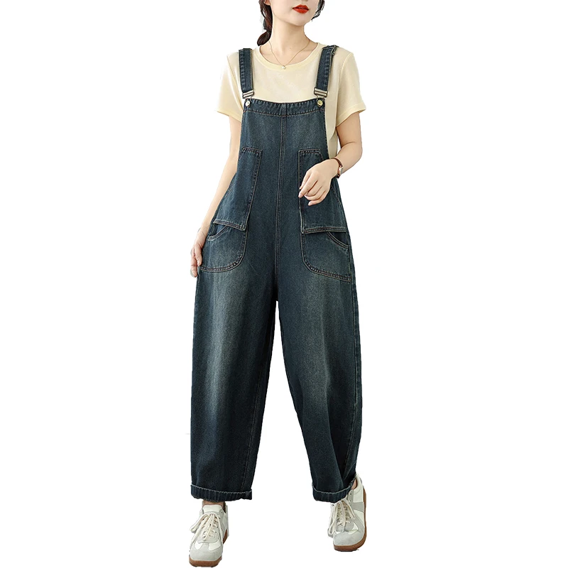 Plus Size Vrouwen Afslanken Een Stuk Jeans Casual Losse Negen Stuk Faionable Rechte Pijpen Broek Artistieke Pendelen Sle