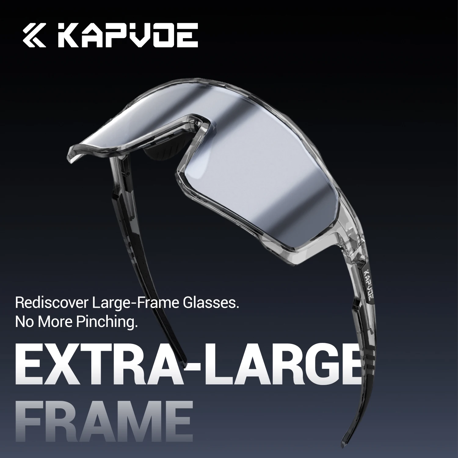 

KAPVOE Photochromic HD Mountaineering Sunglasses Large Head Size Waterproof Glasses Sports Cycling Hiking and Driving Sunglasses