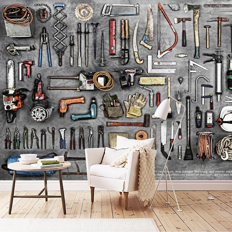 Papel Pintado Vintage Nostalgia Store Tools Fresco Wallpaper Living Room Kitchen Bedroom Background Home Decor Papel De Parede
