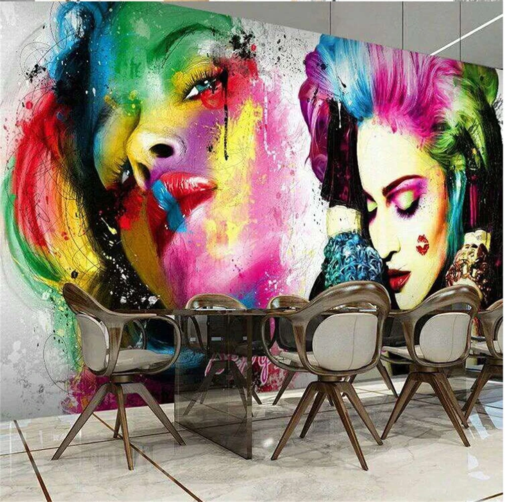 

custom wallpaper mural Beauty Barber Shop Decoration TV background photo mural wall papers home decor wall stickers decoration