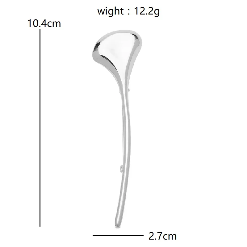Wuli&baby 우아한 은행나무 잎 브로치 여성용 유니섹스 2색 메탈 미니멀리스트 식물 ... - 4