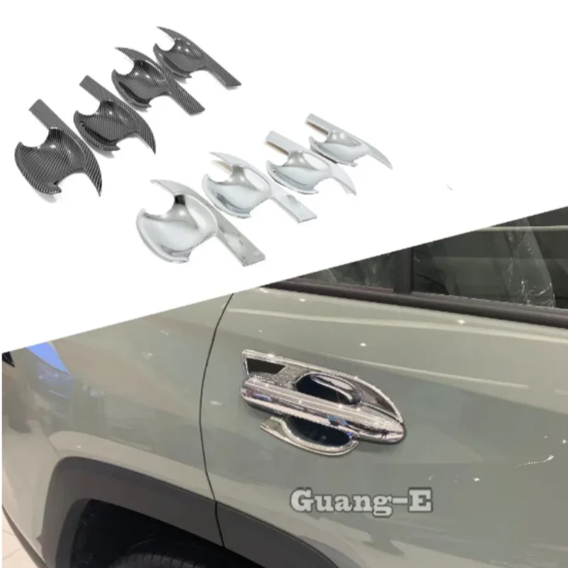 

For Toyota RAV4 2019 2020 2021 2022 2023 Car Handrail Body Styling Sticker Frame Trim Door Handle Bowl Armrest Panel Hoods 4PCs