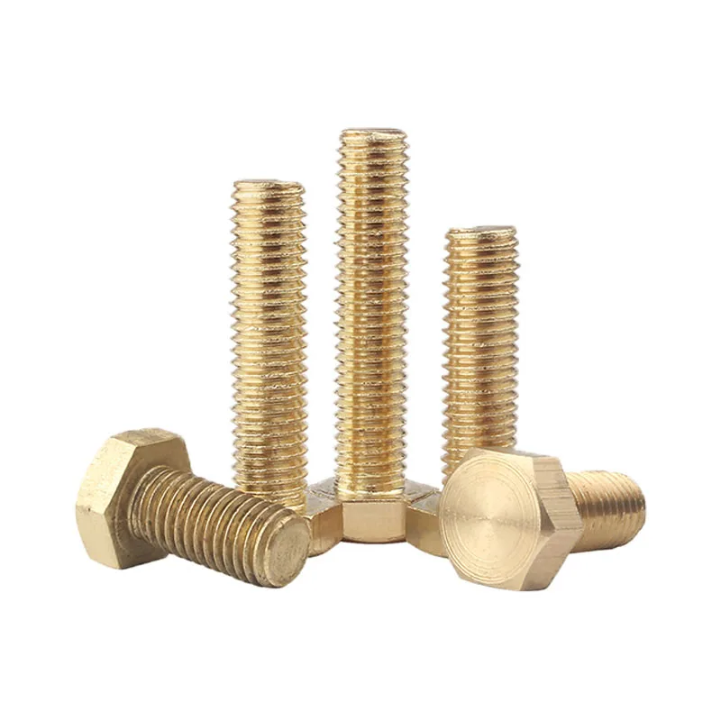 Brass External Hex Screw M3 M4 M5 M6 M8 M10 M12 Metric Thread Hexagonal Machine Bolt Electrical Copper Screws 6mm 10mm 20mm 60mm