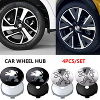 4PCS 56MM/60MM Car Wheel Center Hub Caps Tire Rim Covers Auto Accessories for Peugeot 307 308 107 408 108 2008 3008 4008 5008