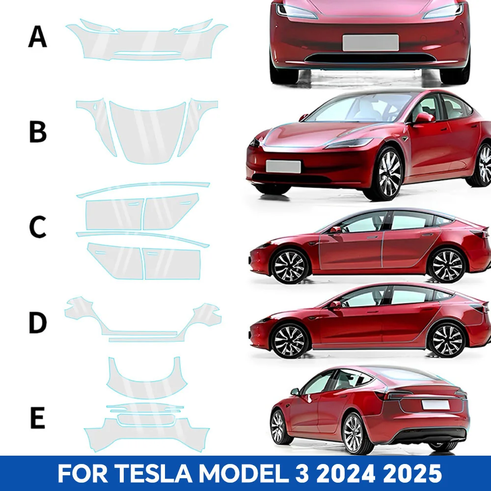 

9Mil TPU Paint Protection Film For Tesla Model 3 2024 2025 Highland/Performance Pre-Cut PPF Car Body Clear Bra Anti-scratch