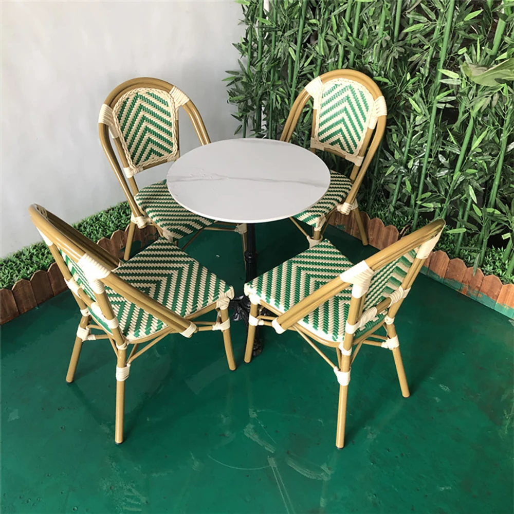 Single Back Rattan Chair Outdoor Combination Leisure Table and Chair