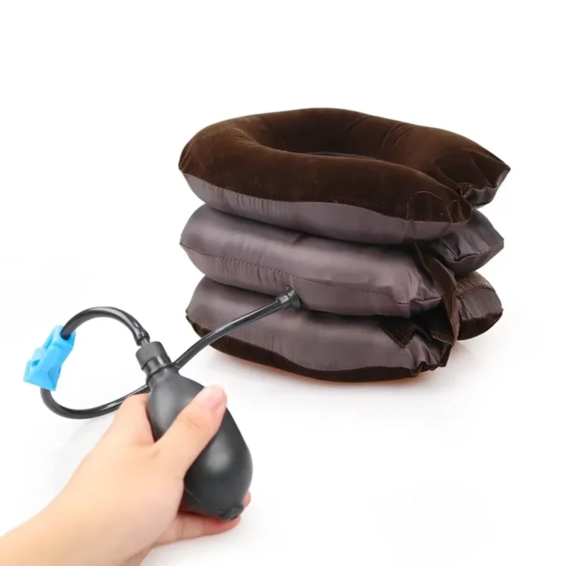 Portable Inflatable U-Shaped Cervical Support Cervical Traction Bracket to Relieve Neck Pain Foldable Neck Posture Corrector