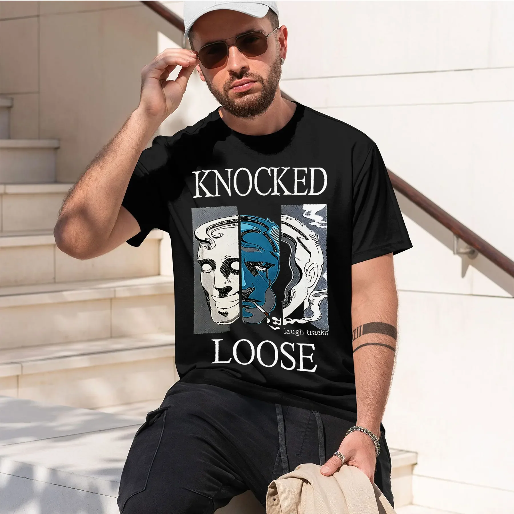 KNOCKED LOOSE 2026 new fashion heavyweight hot selling retro printed pattern fun round neck T-shirt for daily comfort