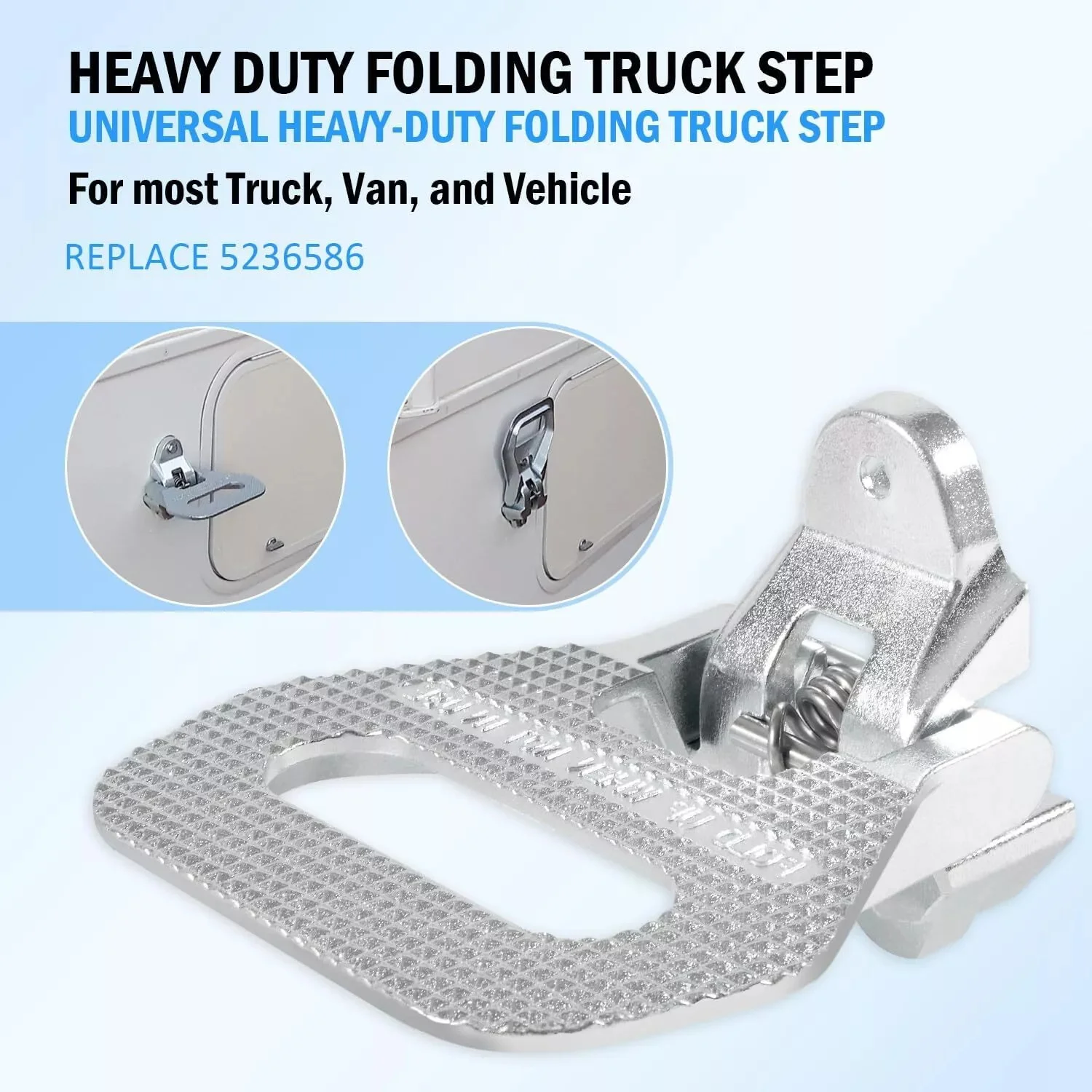 5236586 Heavy Duty Folding Truck Step Folding Foot/Grab Folding Safety Step Multi-Purpose Anti-Slip for Trucks/Boat Trailers/RV