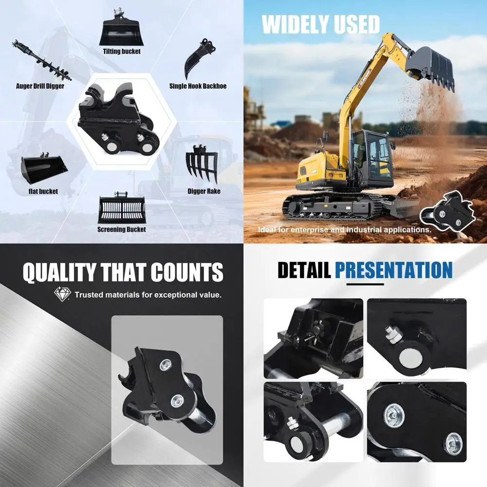 

Compact 3-Ton Excavator with Quick-Release Hitch, Attachment Ready, Black