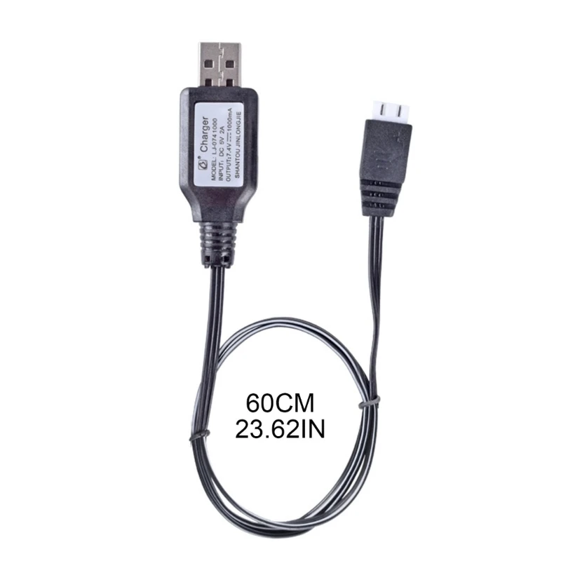 Pengisi Daya Baterai Li-ion 7.4V 1000mA XH-3P Kabel Pengisi Daya USB Antarmuka Terbalik