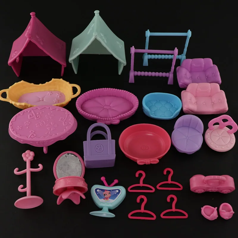 LPS Minilpsshop حزمة عشوائية ملحقات عشوائية كرسي نادر كرسي منزل البراز كرسي بيت الكلب حقيبة يد مجموعة منضدة الزينة (بدون ألعاب) #2