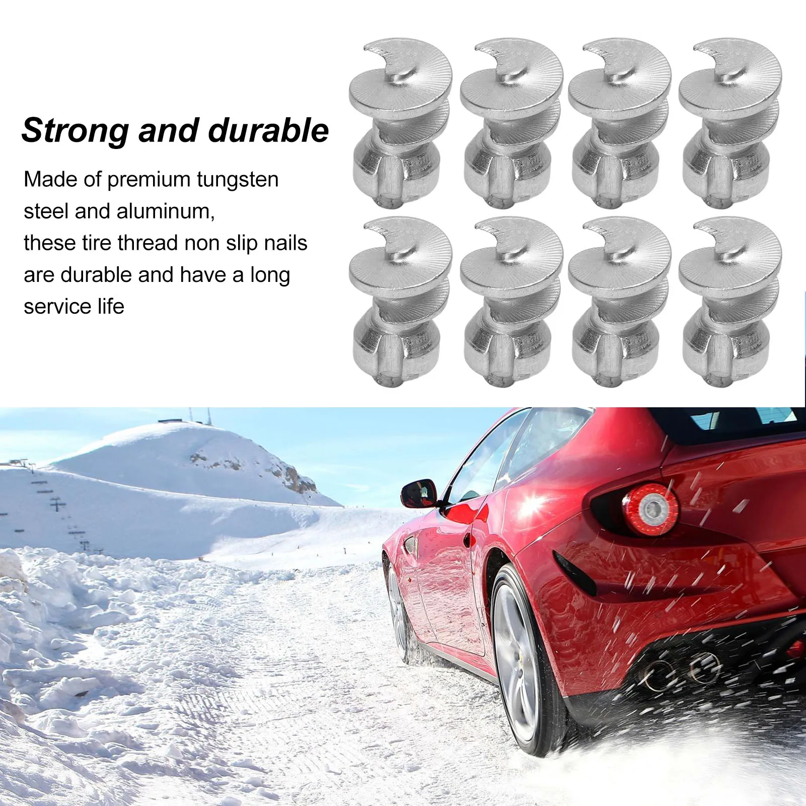 

Car Wheel Tyre Studs Tungsten Steel Aluminum Silver Increase Stability Anti Slip Screw Snow Spikes for Motorcycle