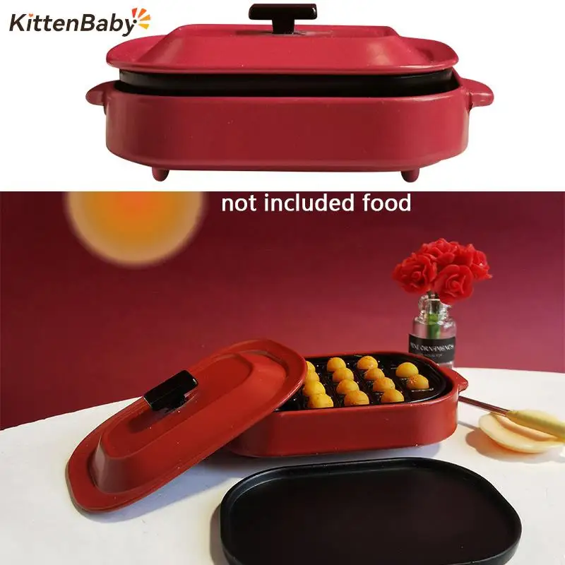 1/12 Dollhouse Mini Baking Pan Grill Oven Dollhouse Kitchen Cookware Dolls House Decor Accessories Pretend Play Toys