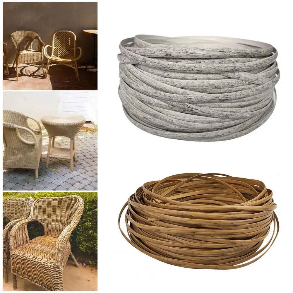 120FT Wicker Repair Kit Synthetic Embossing Rattan Fix Materials DIY Rattan Chair Basket Furniture Repair Plastic Flat Wicker