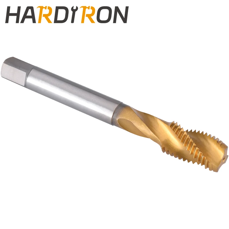 Hardiron M12x1 Spiral Flute Tap, HSS Titanium coating M12x1 Spiral Flute Plug Threading Tap