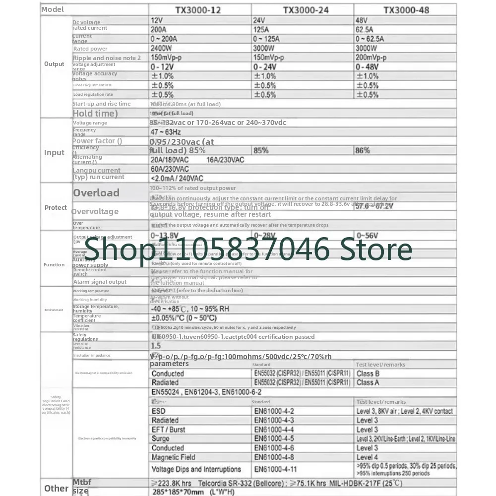 Communication switch power supply 24V 12V36V48V220V adjustable module high power 1000W3000W