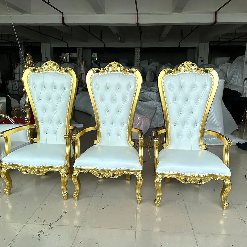 

Manufacturer produces European-style solid wood hotel chair Bride and groom wedding banquet scene decorative chair King chair Hi