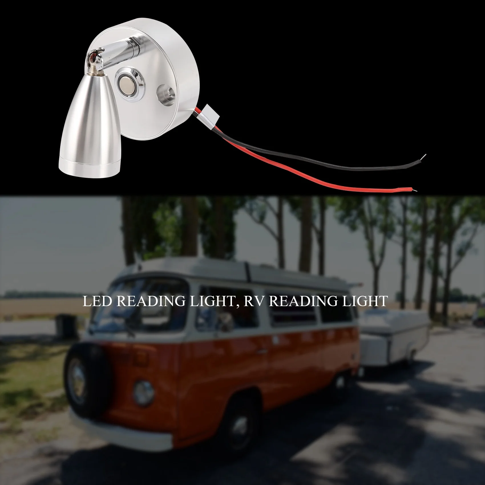 RV LED بقعة مصابيح القراءة ، 12 فولت الداخلية الأضواء الاتصال التبديل مع واجهة USB ل قافلة ، قارب ، متنقل دافئ