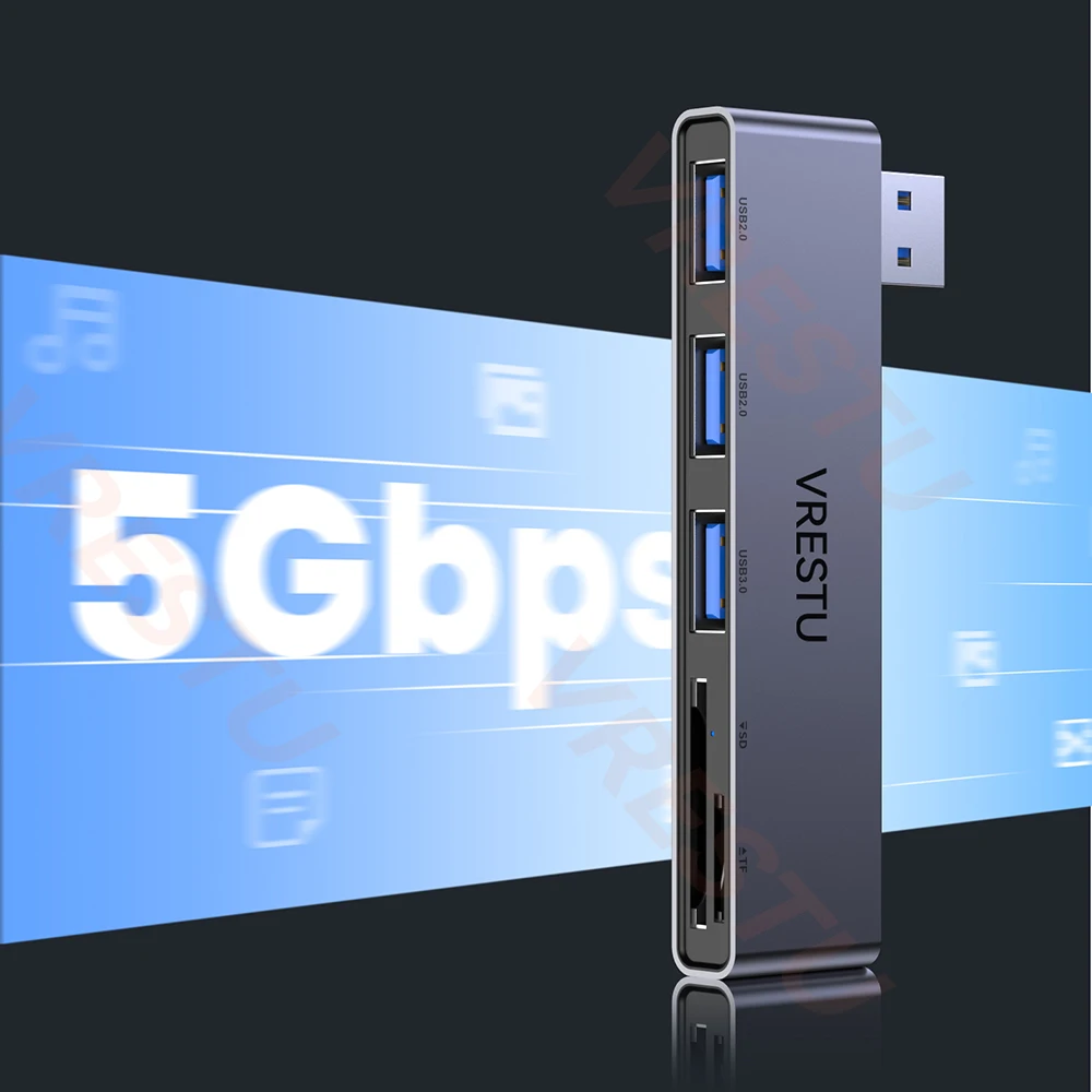 고속 USB 3.0 OTG 분배기 카드 리더기, SD TF 포트가 있는 멀티포트, 컴퓨터 액세서리, USB 마이크로 SD 어댑터, 5 in 1 USB 허브