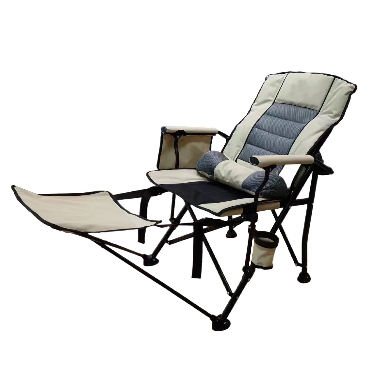 

OEM New Upgrade Portable Adjustable Luxury Backrest Leisure Recliner Outdoor Folding Fishing Camping Beach Chairs With Foot Rest