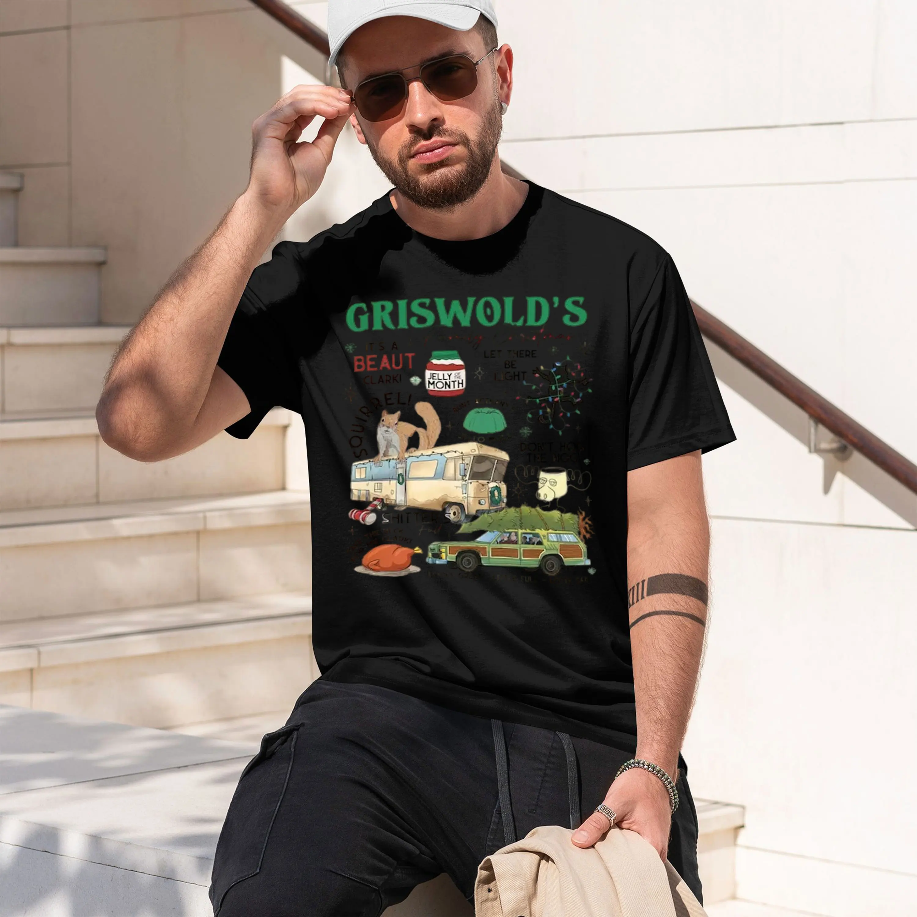 Nouveau modèle 2026 – Sweat-shirt de Noël Griswold à manches courtes pour homme – Collection Tree Farm Family Vaion National Lampoon's Euphoria Cl