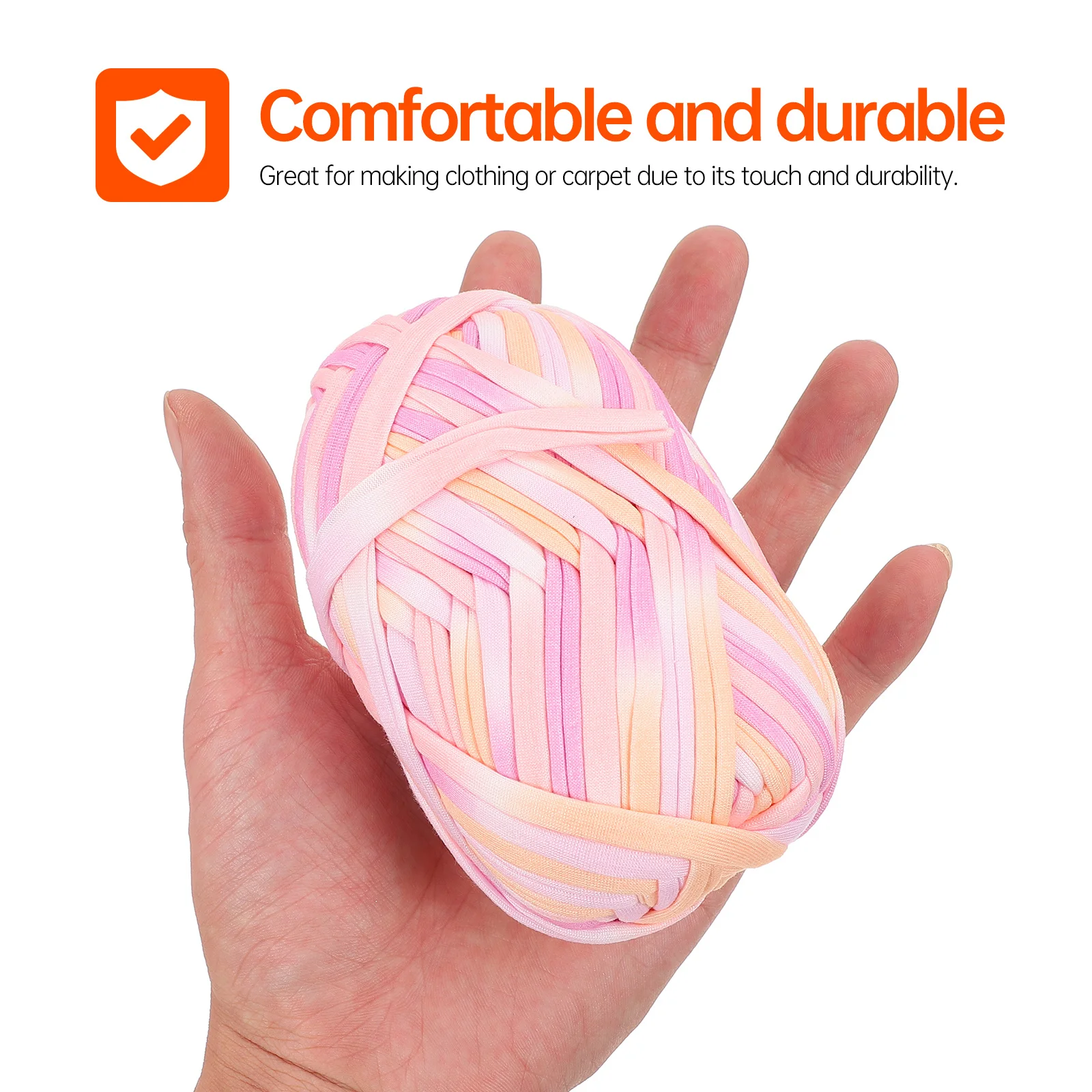 

3 Bundles Multi-Purpose Crocheted Cotton Yarn Knitting Weaving Cloth Strips Thick Soft Washable Diy Carpet Scarf Hat Sweater