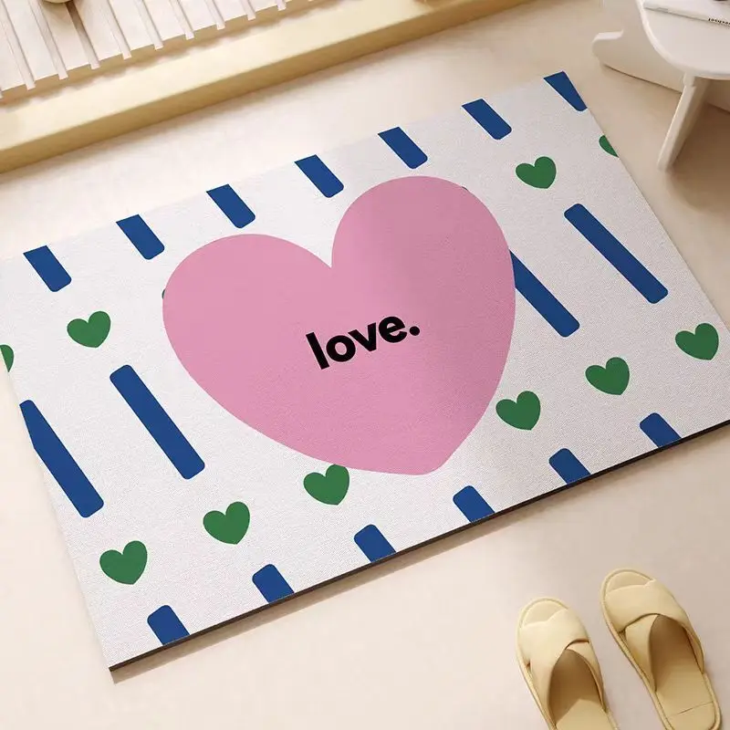 New cartoon ins wind diatom mud carpet bathroom non-slip absorbent foot mat kitchen bedroom home wear-resistant floor mat