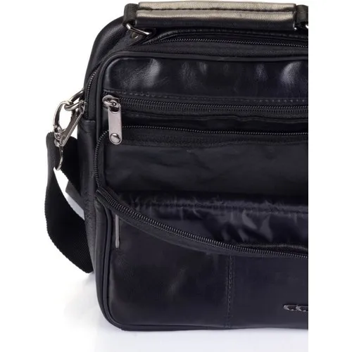 Ççs Tas Messenger Pria Kulit Asli Hitam 31002