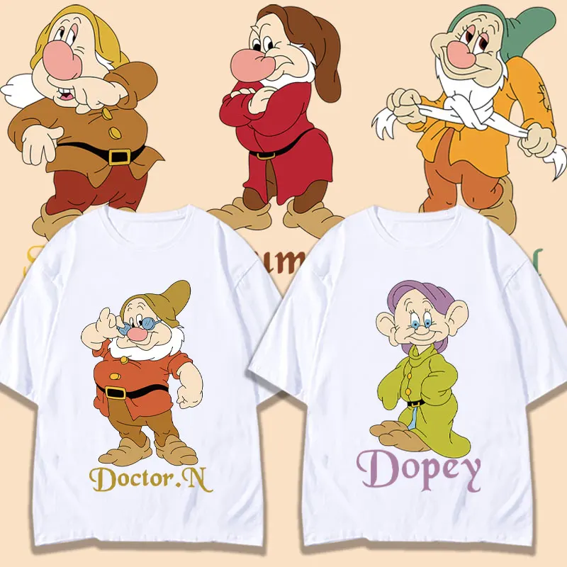 Disney Seven Dwarfs short sleeve T-shirt women Harbor style pure cotton children foreign style everything on clothes girls