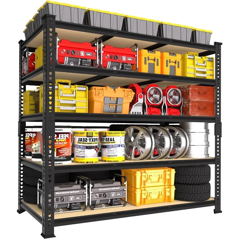 

Heavy Duty Garage Storage Shelves - 48" W X 24" D X 72" H Adjustable Metal Shelving Unit, 5 Tier Industrial Shelves fo