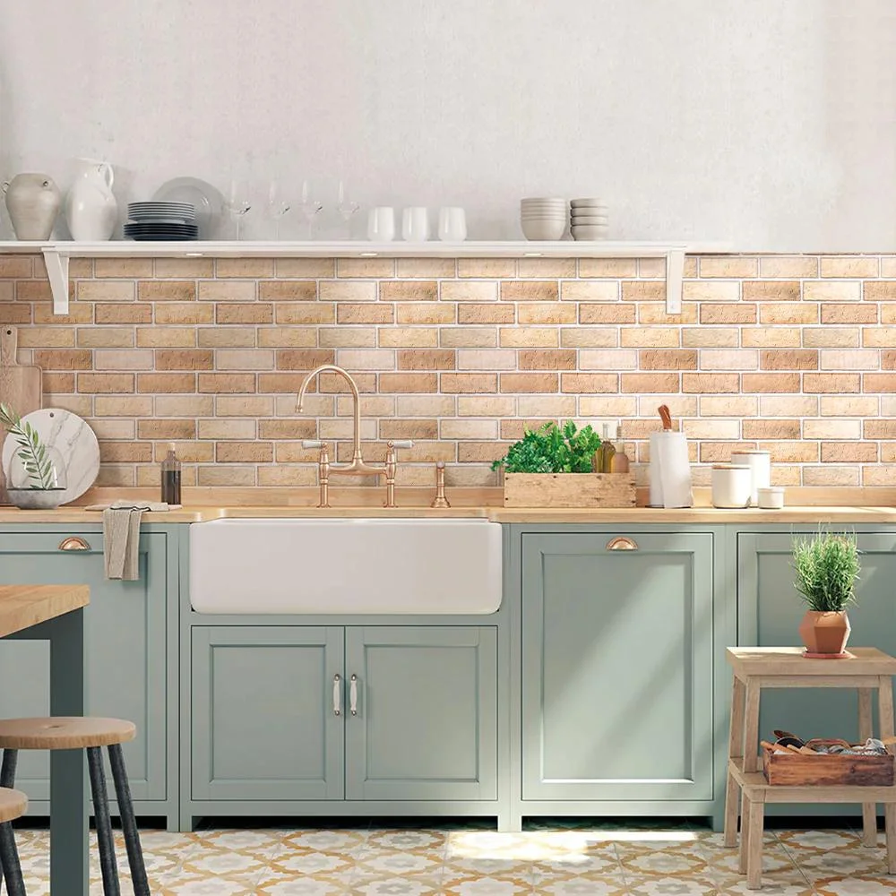 1/10 pz 3D Wall Sticker autoadesivo finto mattone pannello di parete Peel and Stick piastrelle Backsplash per cucina bagno piastrelle Sticker