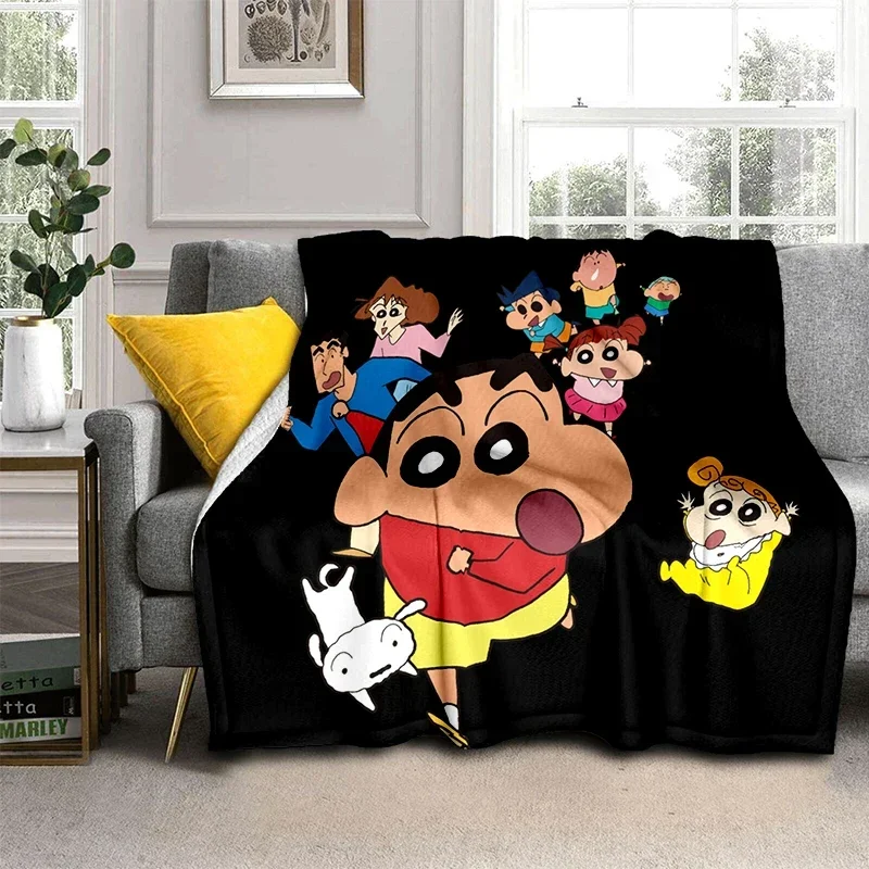 Crayon S-Shinchan Anime Throws Blanket Picnic Super Soft kawaii Blanket for Travel Bedding Couch Sofa Bed Blanket Birthday Gift