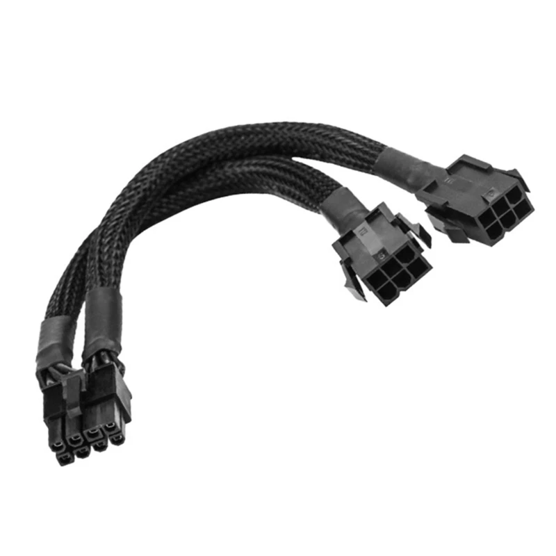 8Pin Male to Dual 6 Pin Female Cable Adapter 20cm CPU 8Pin To Graphics Video Card PCI-Express Power Splitter Cable