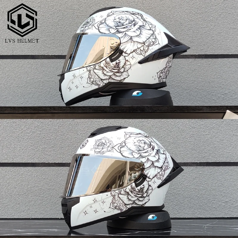 

LVS motorcycle helmet dual lens Casco para Motos full helmet suitable for both men and women DOT approval 703