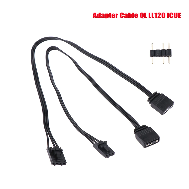 28cm Corsair RGB to Standard ARGB 4Pin 3Pin Adapter Cable QL LL120 ICUE Compatible Pirate Ship Controller Connector Line