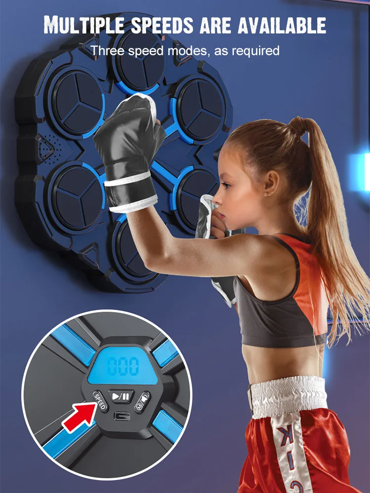 Smart Bluetooth Music Boxing Machine Wall Mounted Music Boxing Trainer Gym Home Electronic Boxing Target Punching Equipment